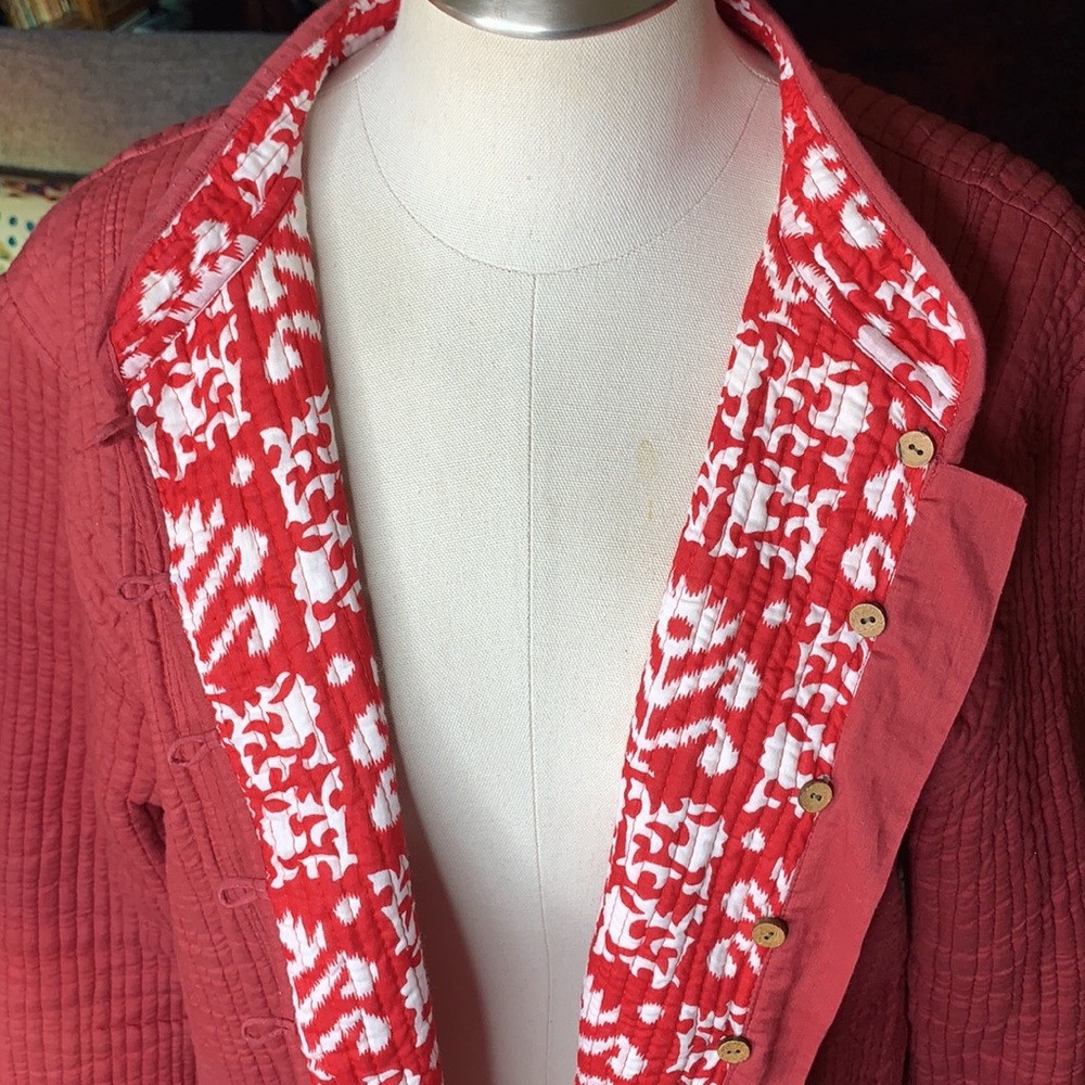 Raspberry Colored Tunic Jacket Size Xl - image 7